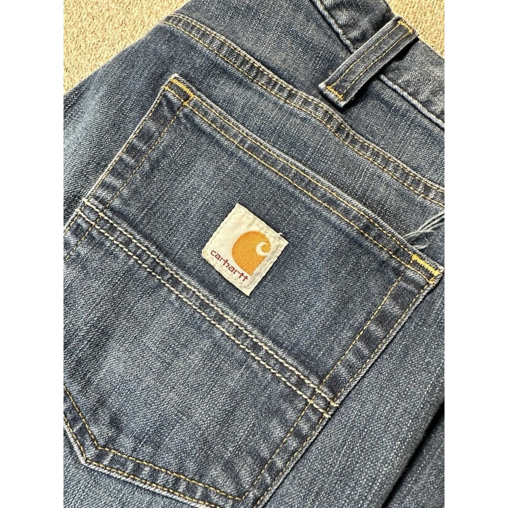 Carhartt Rugged Flex Men’s Relaxed Straight Mid Rise Blue Denim Jeans 34 x 30